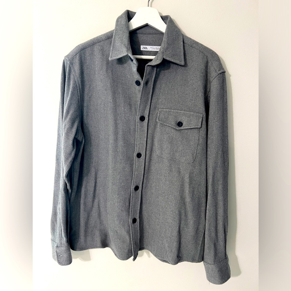 NEW fashion men gray light jacket with buttons Small by Zara